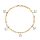 Five Stone Diamond Drop Georgian Inspired Setting Bracelet