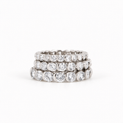 Vintage Inspired Half Moon Bezel Set Diamond Eternity Ring