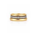 Ring Stack Diamond Eternity and Yellow Gold Band