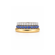 Ring Stack Sapphire Eternity, Diamond Eternity and Yellow Gold Band