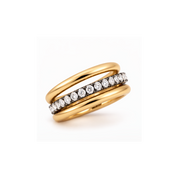 Ring Stack Diamond Eternity and Yellow Gold Band
