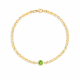 August Birthstone Peridot Georgian Inspired Setting Bracelet