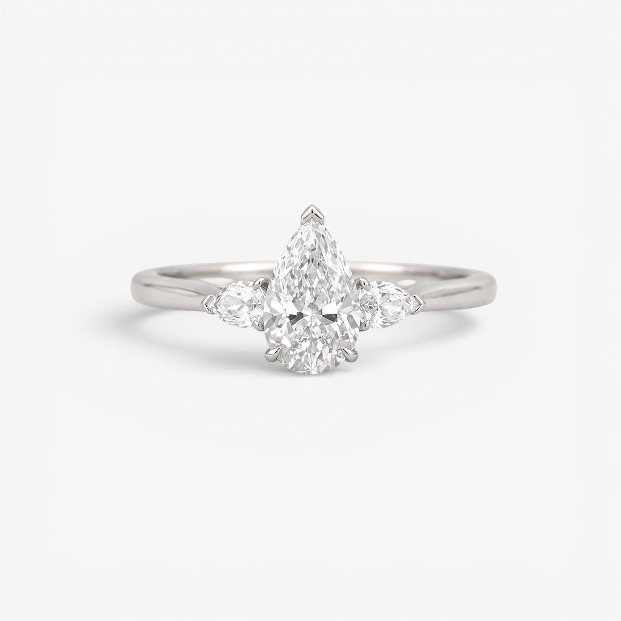 Platinum Pear Cut Trilogy