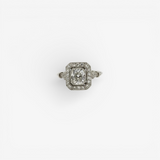Vintage Cushion Cut Platinum Engagement Ring