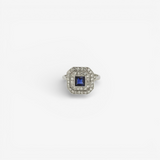 Art Deco c1920's Sapphire and Diamond Engagement Ring