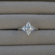 Marquise Diamond Three Stone Engagement Ring