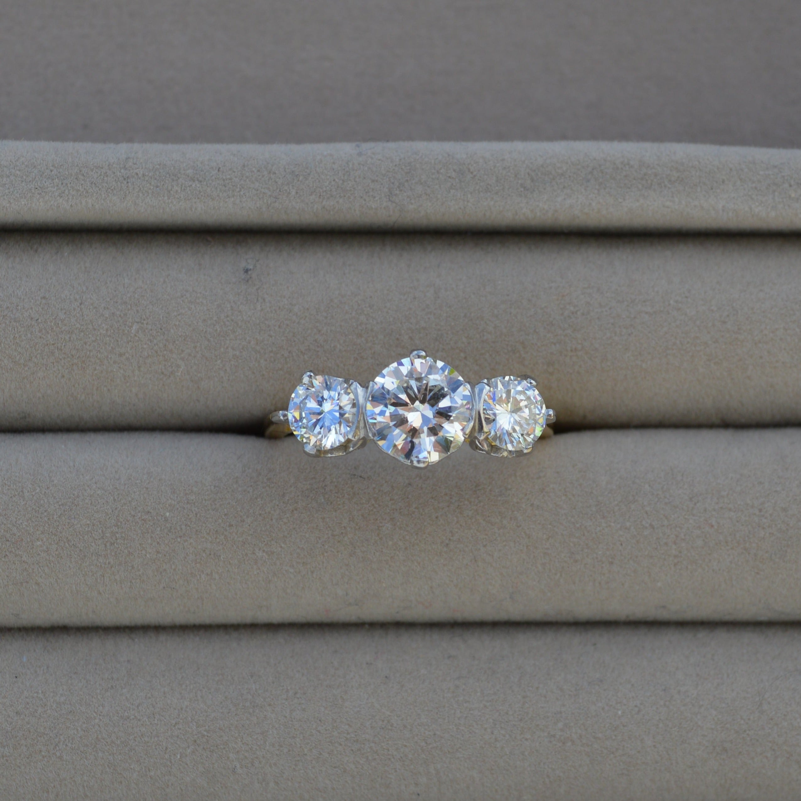 Trilogy Diamond Three Stone Engagement Ring