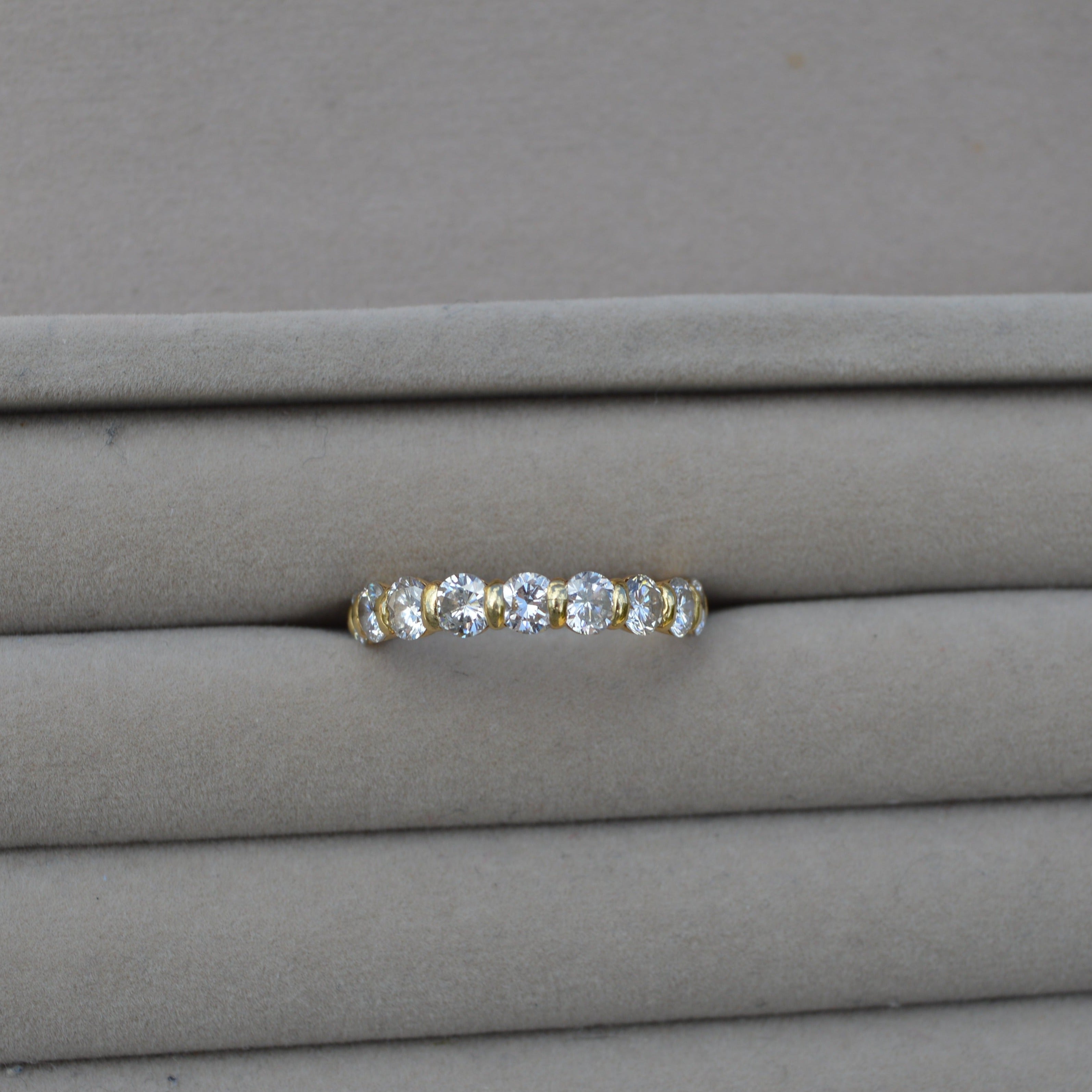 Vintage 18ct Yellow Gold Diamond Eternity Wedding Ring