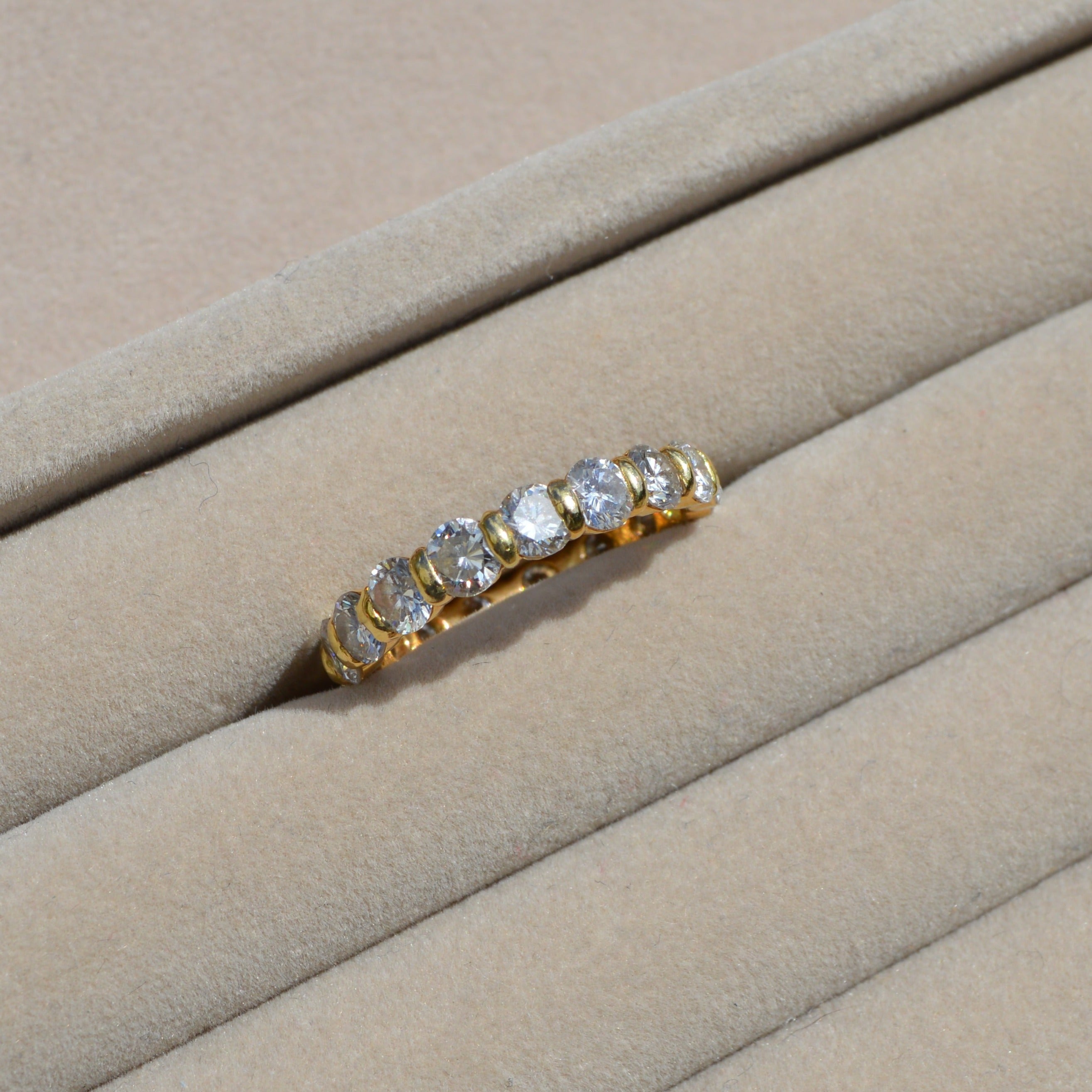 Vintage 18ct Yellow Gold Diamond Eternity Wedding Ring