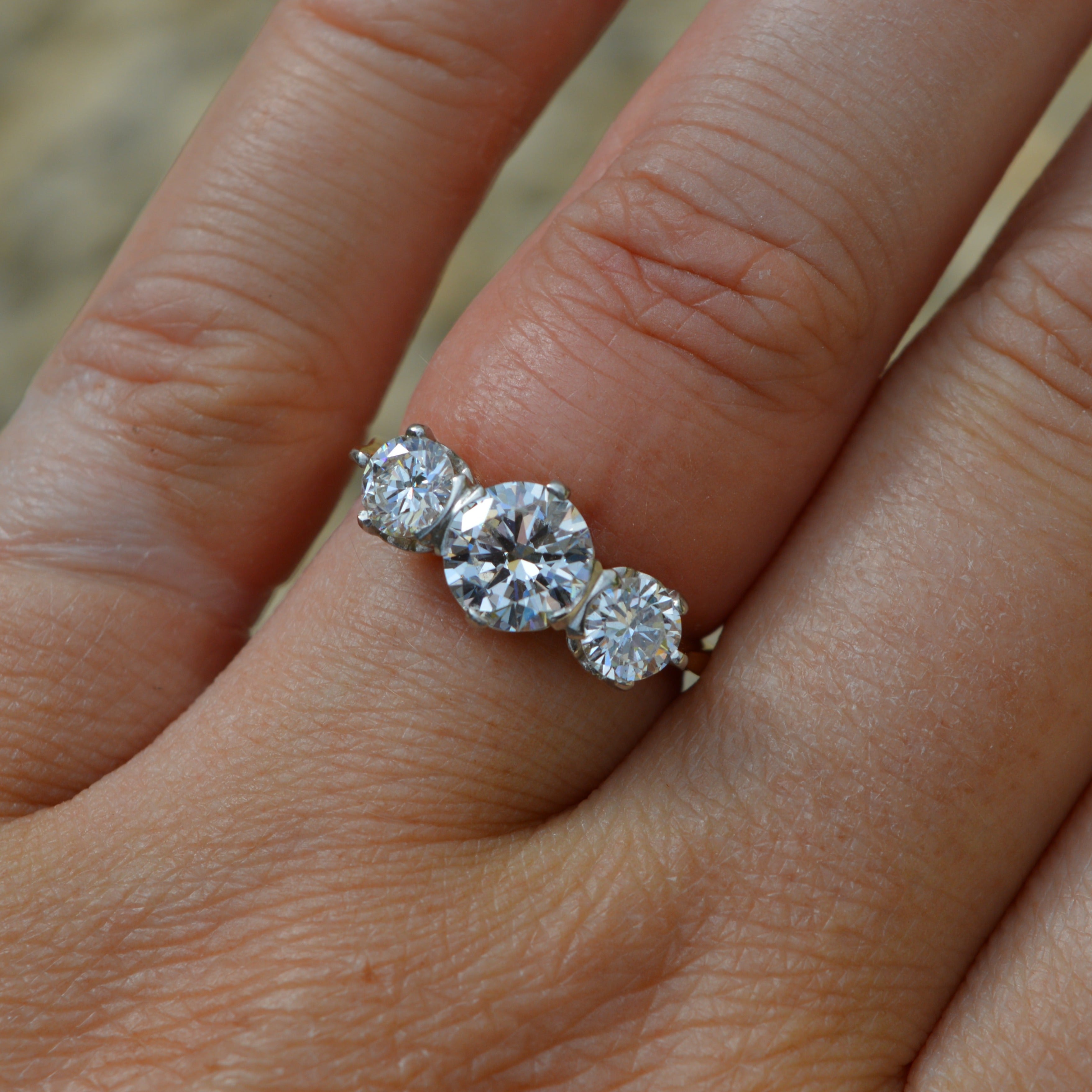 Trilogy Diamond Three Stone Engagement Ring