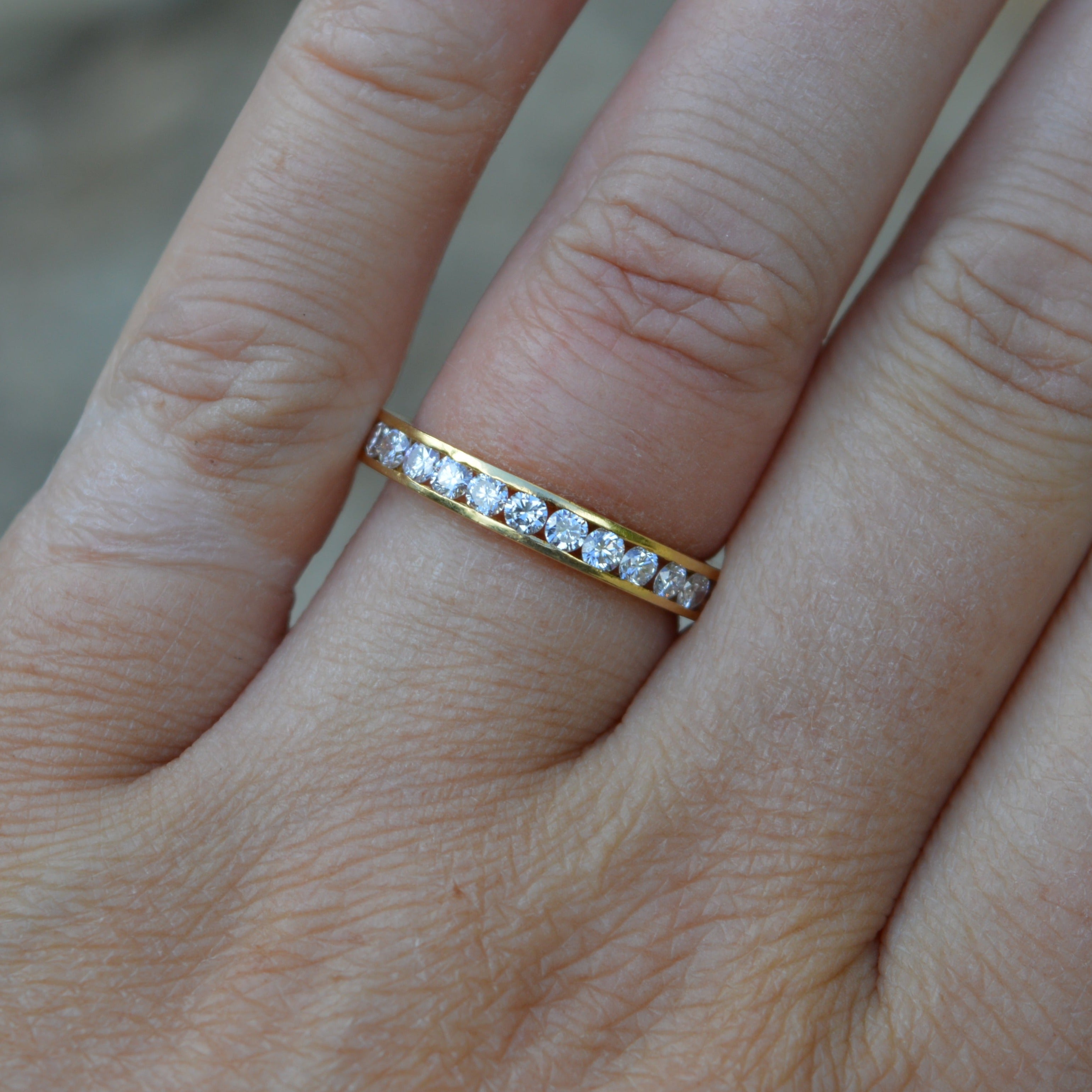 Vintage 18ct Yellow Gold Eternity Wedding Ring