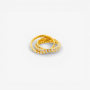 Vintage Three Band 18ct Yellow Gold Diamond Russian Wedding Ring