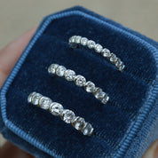 Vintage Inspired Half Moon Bezel Set Diamond Eternity Ring