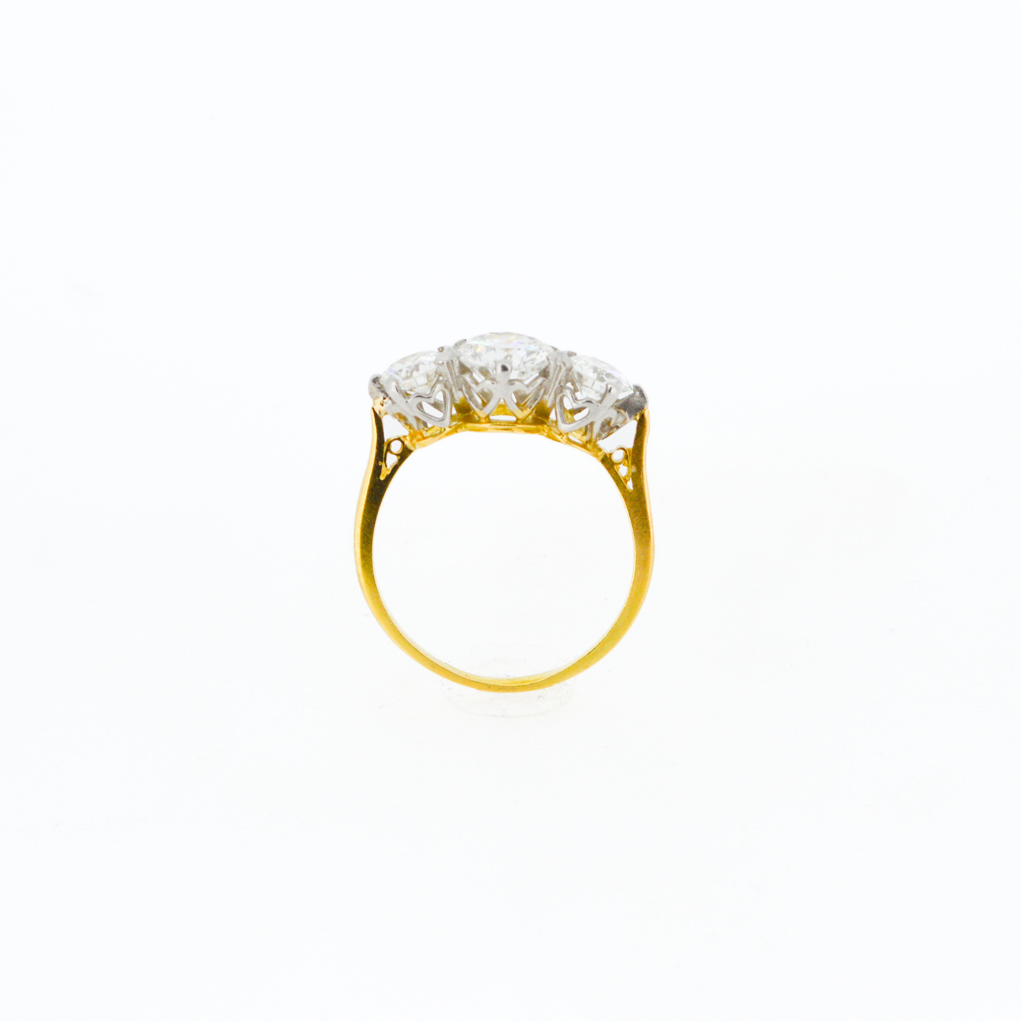 Trilogy Diamond Three Stone Engagement Ring