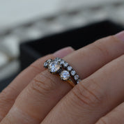 Georgian Inspired Diamond Trilogy Engagement Ring