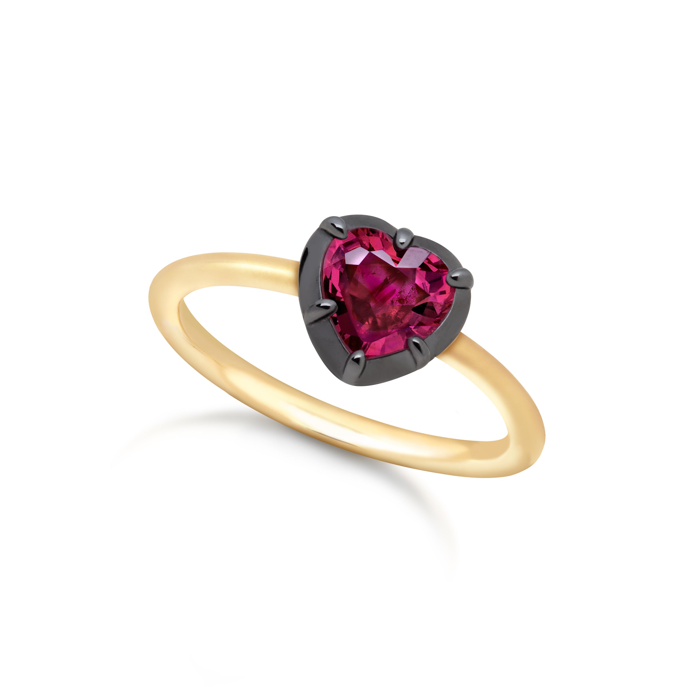1ct Heart Shaped Stone Georgian Inspired Ring