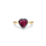 1ct Heart Shaped Stone Georgian Inspired Ring