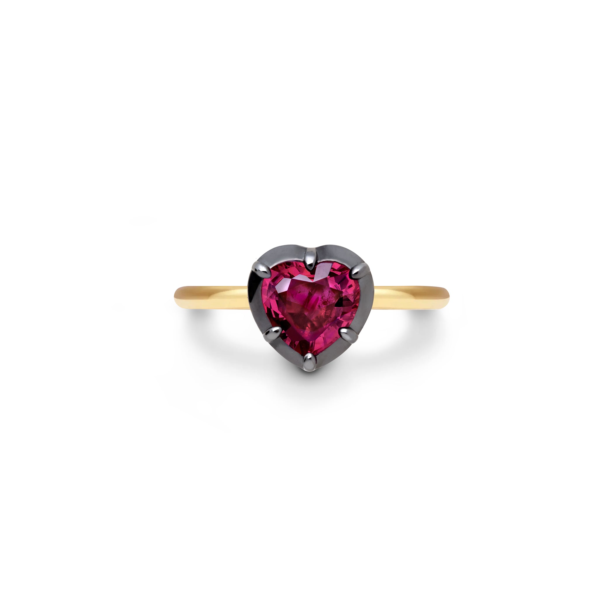 1ct Heart Shaped Stone Georgian Inspired Ring