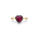 1ct Ruby Heart Shape Georgian Inspired Ring