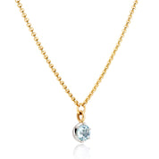 March Birthstone Georgian Inspired Setting Drop Necklace