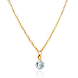 March Birthstone Georgian Inspired Setting Drop Necklace
