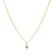 March Birthstone Georgian Inspired Setting Drop Necklace