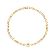 August Birthstone Peridot Georgian Inspired Setting Bracelet