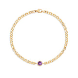 February Birthstone Amethyst Georgian Inspired Setting Bracelet