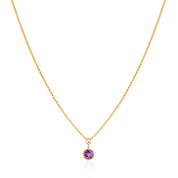 February Birthstone Georgian Inspired Setting Drop Necklace