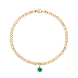 May Birthstone Emerald Georgian Inspired Setting Bracelet