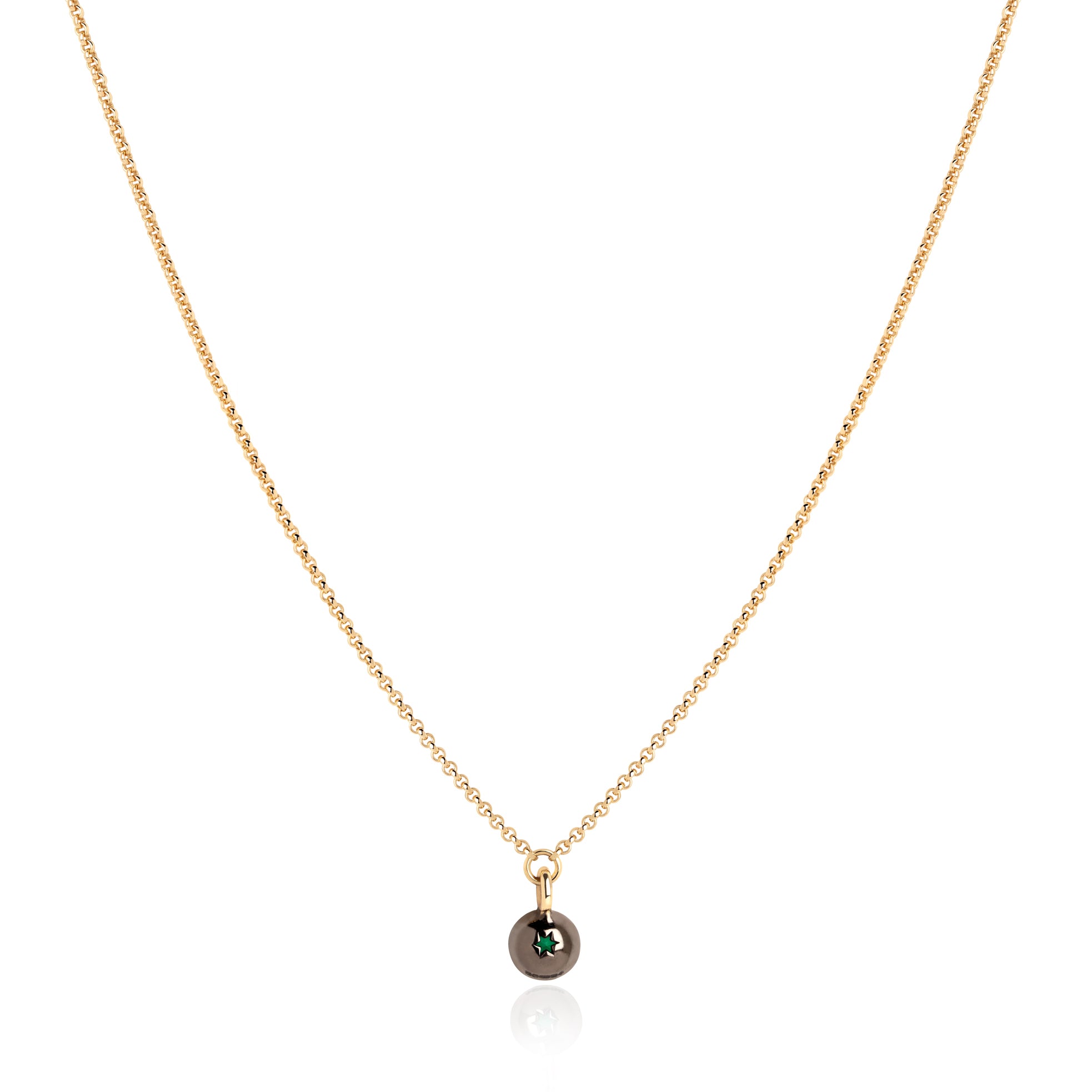 May Birthstone Georgian Inspired Setting Drop Necklace