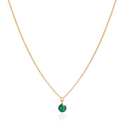 May Birthstone Georgian Inspired Setting Drop Necklace