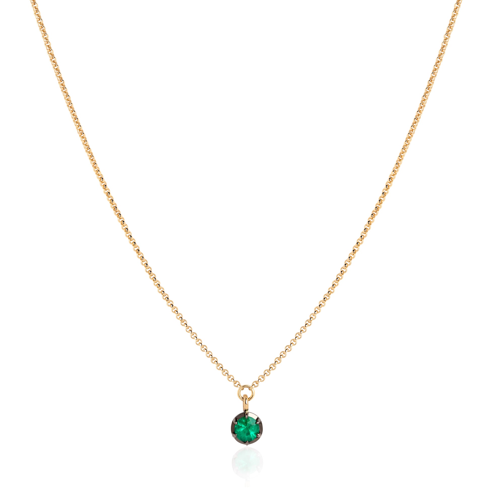 May Birthstone Georgian Inspired Setting Drop Necklace