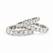 Vintage Inspired Half Moon Bezel Set Diamond Eternity Ring
