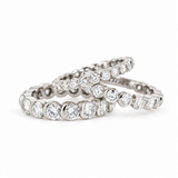Vintage Inspired Half Moon Bezel Set Diamond Eternity Ring