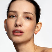 Georgian Inspired Diamond Drop Hoops Earrings - Small