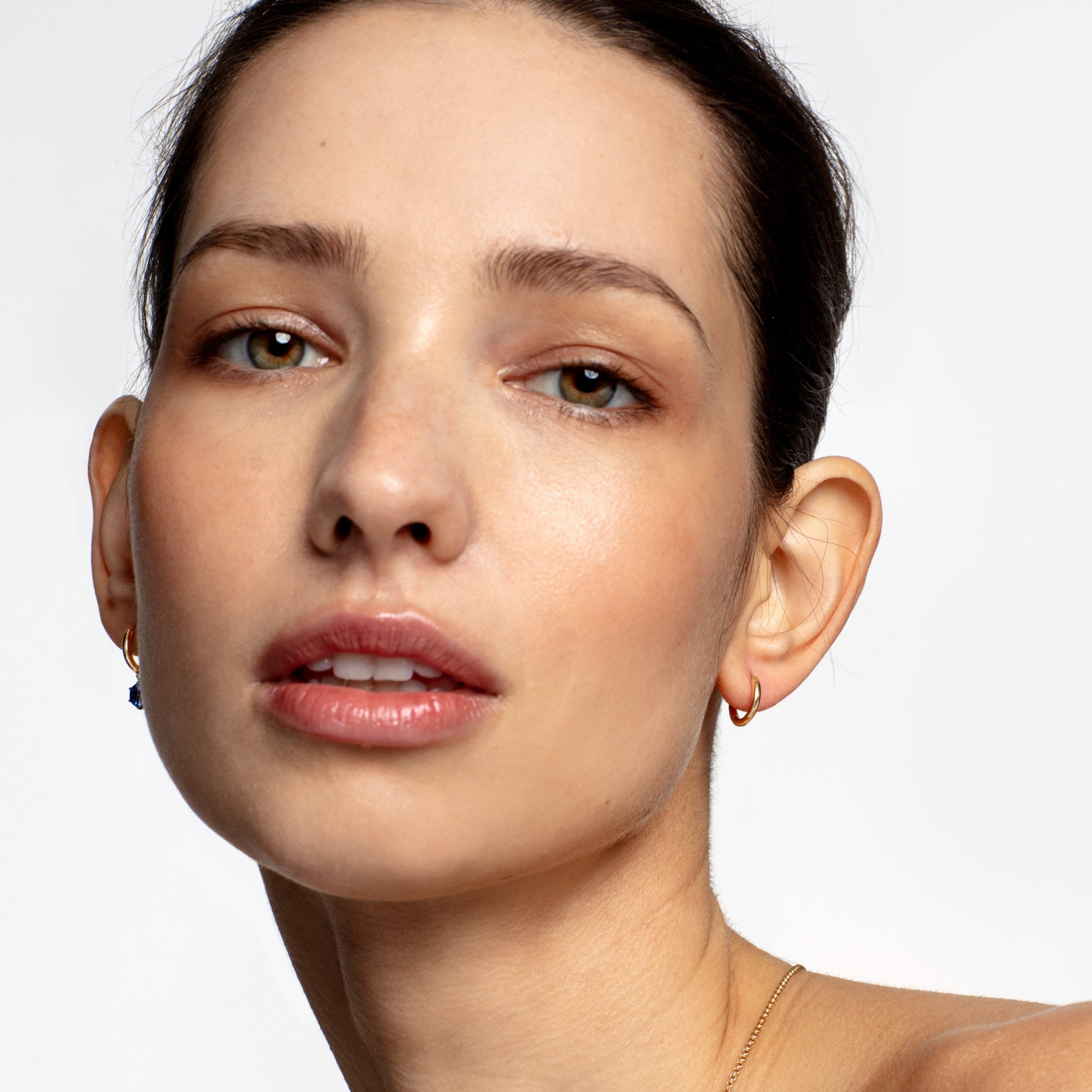 Georgian Inspired Diamond Drop Hoops Earrings - Medium