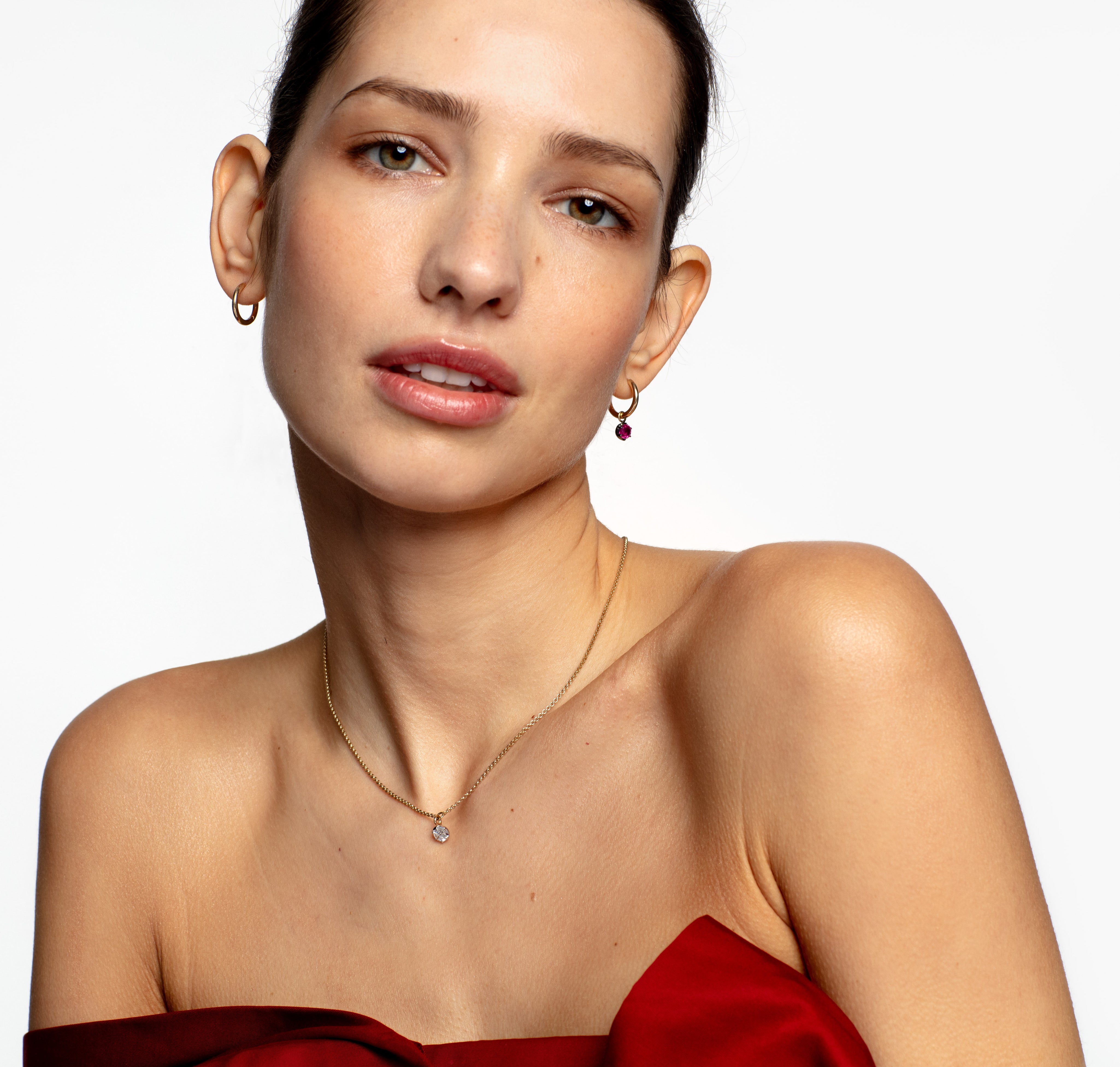 Birthstone Asymmetric Georgian Inspired Drops- Sapphire and Ruby - Medium