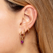 Georgian Inspired White Topaz Single Hoop Drop - Small