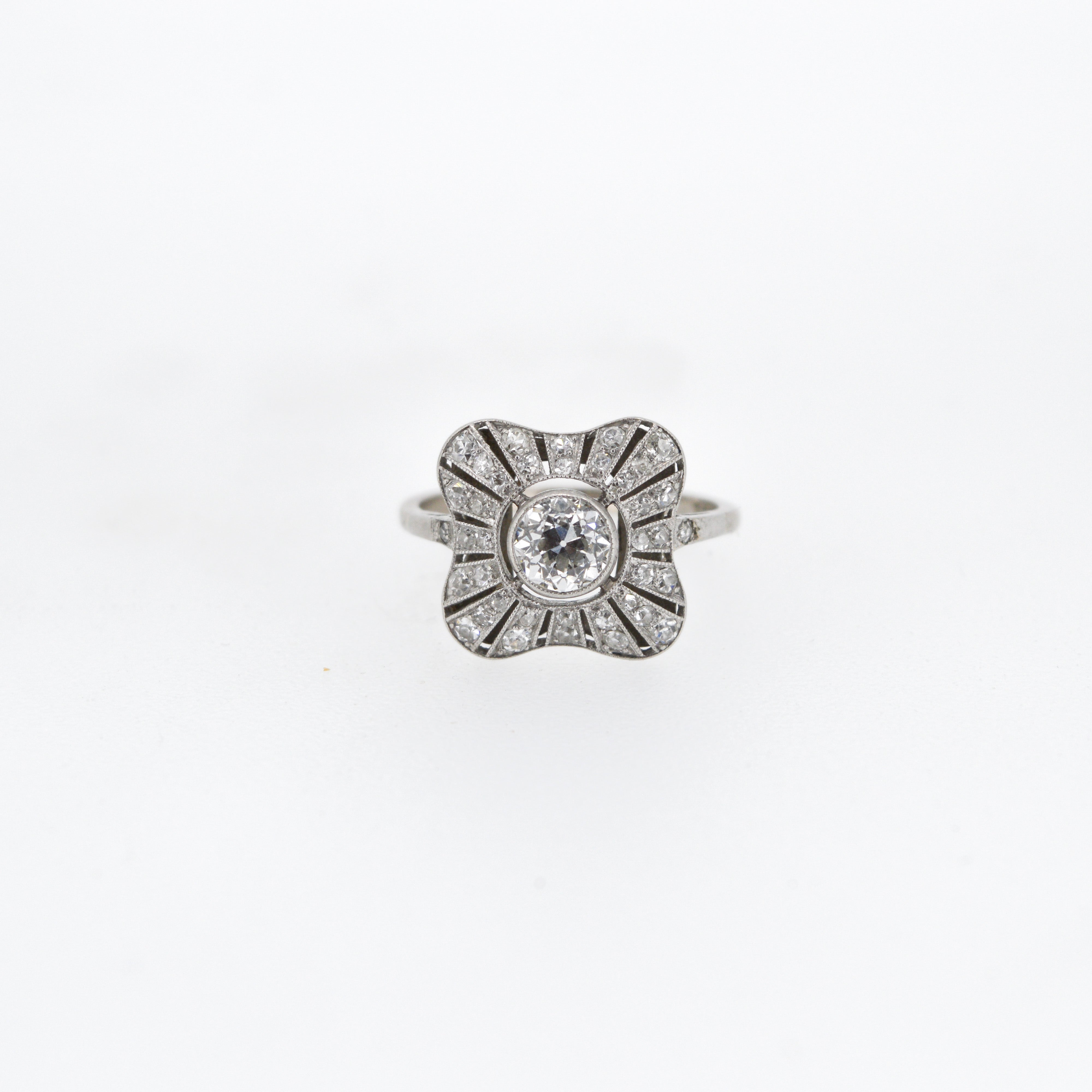 Unique Art Deco 1920's Diamond Engagement Ring